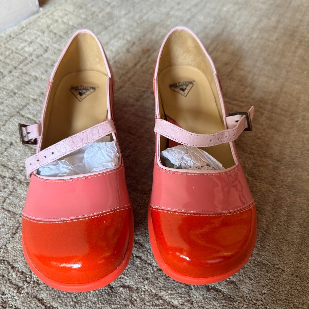 John Fluevog Sandra Rounded-Toe Mary Jane Shoes - Pink/Red